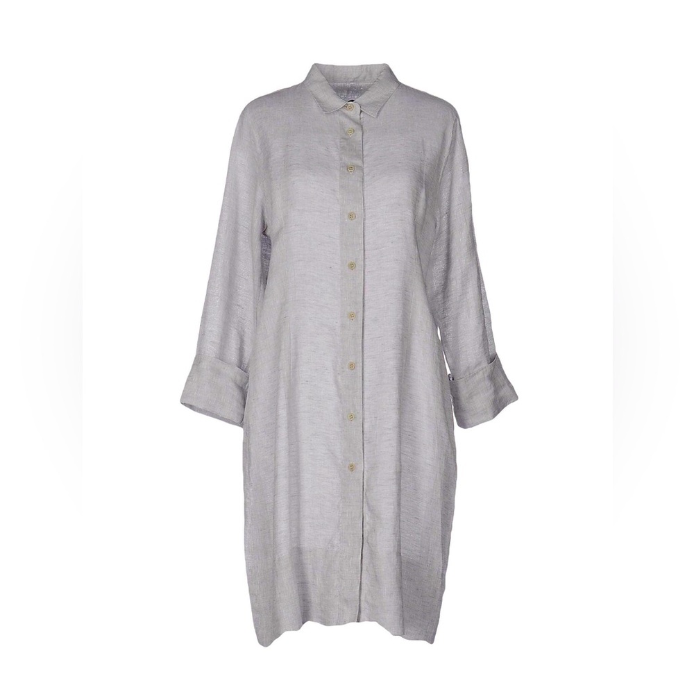 Brand New Italian Classic  Linen Shirt  Grey Dress Size IT 46